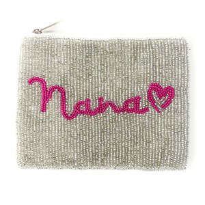 Pochette perlée Tropical Mom, Cadeau Fête des Mères, Porte-monnaie Feuille Rose, Mini Portefeuille Zippé pour l'été, Accessoires de Boutique en Gros - Product Image 5