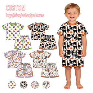 Ensemble de vêtements pour enfants et bébés imprimés sur le thème d'Halloween : <span class=keywords><strong>T</strong></span>-<span class=keywords><strong>shirt</strong></span> à manches courtes en fibre de bambou et short, ensemble 2 pièces - Product Image 1