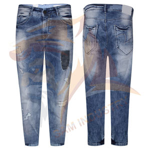 กางเกงยีนส์ผู้ชายคุณภาพสูงสั่งตัดได้ตามต้องการ แฟชั่นคุณภาพพรีเมียม เอวสูง สีพื้น - Product Image 6