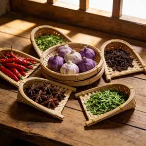 <b>Set</b> of 5 Mini Bamboo Winnowing <b>Baskets</b> 10cm Handwoven Small Sifters Rustic Photography Props Vietnam Supplier - Product Image 2