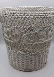 Rattan Storage Bucket Cylindrical Woven Basket Decorative Open Top Indoor Outdoor Household Use Classic Style Wastes <b>Bin</b> - Product Image 3