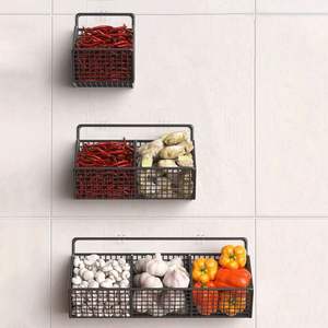 Panier de rangement mural en fer moderne et écologique, conçu pour une décoration intérieure efficace - Product Image 1