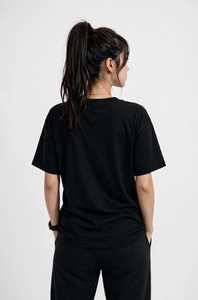 เสื้อยืดผู้หญิงฤดูร้อน สีกรมท่า ผ้าฝ้ายนุ่ม สวมใส่สบาย แขนสั้น ระบายอากาศได้ดี คุณภาพสูง ปรับแต่งได้ พิมพ์ลายซิลค์สกรีน แฟชั่น - Product Image 4