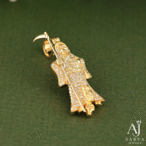 Collar con Colgante de Santa Muerte Esqueleto Chapado en Oro Rosa, con Micro Pavé de Circonitas, Joyería Religiosa de la Parca, Regalo - Product Image 5