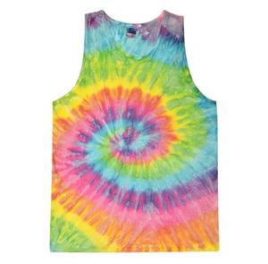 Men's O-<b>Neck</b> <b>Tie</b> Dye Knitted Tank Top Casual Wear Spiral Pattern Multicolor - Product Image 3