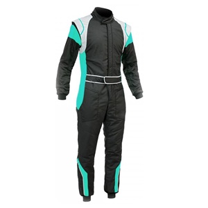 Combinaison de course moto pour homme, manches longues, noire et turquoise, en polyester/nylon, imperméable, séchage rapide, coupe-vent, toutes saisons, vêtements auto - Product Image 2