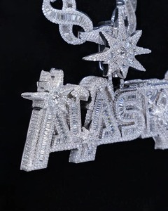 Luxury Moissanite Letter Name <b>Pendant</b> 925 <b>Silver</b> Rhodium Plated Iced Out Hip Hop Themed Charms Everyday <b>Initial</b> Letter <b>Pendant</b> - Product Image 5