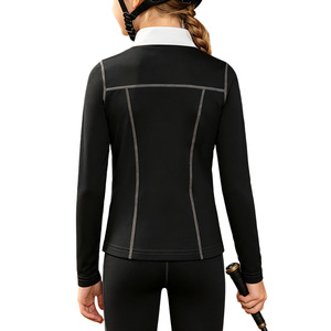Womens Stretch <b>Horse</b> <b>Riding</b> Shirt Equestrian Sports <b>Top</b> Breathable Quick Dry Training Apparel Comfortable Fit - Product Image 4