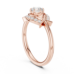 Anillo de Boda con Halo y Diamante Moissanite de Corte Redondo Color D, Anillo de Plata de Ley 925 Chapado en Oro Rosa para Mujer - Product Image 3
