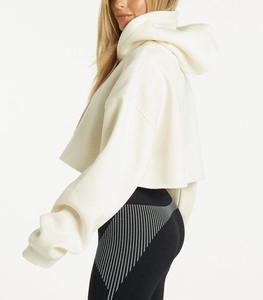 Sudadera Corta Personalizada de Algodón y Felpa para Mujer, Sudadera Holgada para Entrenamiento al Aire Libre - Product Image 4