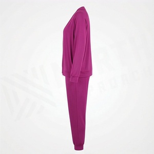 Conjunto de 2 Piezas para Mujer, Tejido, Color Sólido, Casual, Holgado, Top de Manga Larga y Pantalones, Cuello en V, Largo Completo, para Todas las Temporadas - Product Image 3