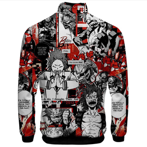 Blouson Bomber Homme Imprimé Personnage Anime Col Montant Zippé Décontracté Polaire Polyester Coupe Droite pour l'Automne - Product Image 3