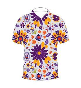 Polo de Manga Corta con Estampado Floral Morado para Hombre, Camiseta de Golf Informal de Verano - Product Image 4