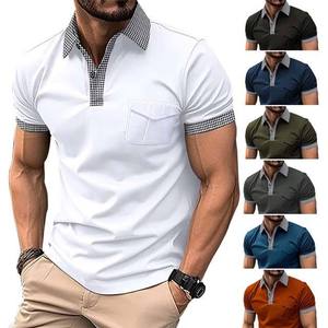 Camisa de Manga Corta para Hombre, Tallas Grandes, Estilo Europeo Americano, Transpirable, Ecológica, con Bolsillo y Botones, Venta al Por Mayor, Excelente Calidad - Product Image 1