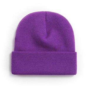 Bonnet tricoté unisexe pour homme, vente en gros d'usine, nouveau bonnet tricoté couleur unie, collection hiver 2025 - Product Image 3