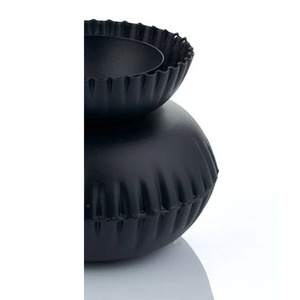 Elegante Juego de Quemadores de Incienso de Metal Negro Mate y Blanco, Soporte Decorativo Redondo Acanalado, de Lujo para Decoración del Hogar - Product Image 6