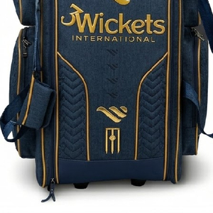Customized Cricket Kit Bag Large Size Sports <b>Backpack</b> with <b>Wheels</b> Bat Holder and Ventilated Shoe Pocket - Product Image 4