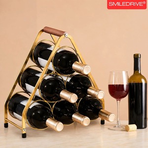 Support à bouteilles de vin en métal courbé, présentoir de bar moderne - Product Image 6