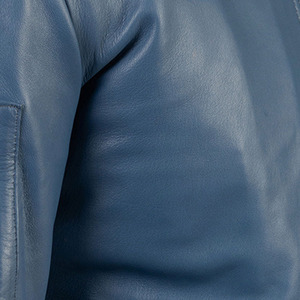 Blouson Moto Hiver Homme Marron en Cuir Véritable Respirant Écologique Coupe Slim Col Montant Fermeture Éclair Imperméable Rembourré - Product Image 2