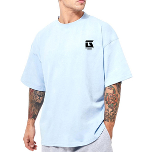 T-shirt personnalisé pour homme, surdimensionné, 100% coton jersey, non tissé, écologique, uni, décontracté, grande taille, coupe ample, logo personnalisé - Product Image 1