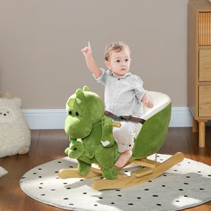 Grande Dinosauro Cavalcabile con Cintura di Sicurezza, 32 Canzoni e Marionetta per Bambini 18-36 Mesi - Verde - Product Image 2