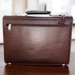 Sac à main pour ordinateur portable en cuir véritable 100% authentique, sacs imperméables de qualité supérieure en cuir véritable pour hommes - Product Image 2