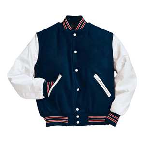 Chaqueta Varsity de Lana Premium con Mangas de Cuero, Bordado Personalizado, Estilo Universitario, Fabricante OEM - Product Image 1