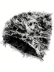 Gorro de Punto Personalizado con Flecos, Cálido para Invierno, Unisex, Estilo Casual - Product Image 1