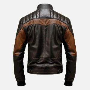 Chaqueta de Cuero de Piel de Oveja de Diseño Personalizado para Hombre - Venta al por Mayor, Profesional, de Alta Calidad, Resistente al Viento y al Agua, con Cuello Alto - Product Image 5