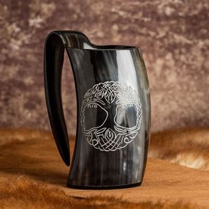 Premium Quality Buffalo Horn Mug Handmade Medieval Beer Coffee <b>Whiskey</b> Cup NEHA ENTERPRISES Design - Product Image 3