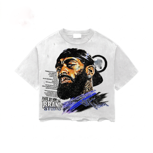 Camiseta Boxy para Mujer, 240 GSM, Mezcla de Algodón, Blanca, Lavado Vintage, Impresión DTG, Logotipo Personalizado, Estilo Urbano, Tallas Grandes, 100% Algodón - Product Image 1