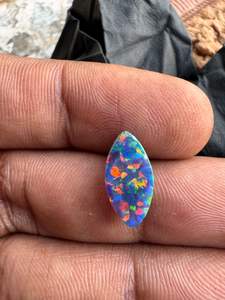 Ópalo Sintético Negro en Forma de Marquesa 10x20mm 6mm, Excelente Calidad, Juego de Color, Gema Suelta para la Fabricación de Anillos y Colgantes - Product Image 3