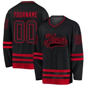 Maillot de hockey sur glace personnalisé pour homme, manches longues, col lacé, chemise de sport, bleu marine foncé, orange et blanc, vêtements de sport décontractés, athlétiques - Product Image 5