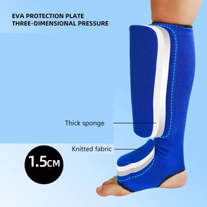 Protectores de espinilla acolchados de tela elástica para pantorrilla y empeine, cómodos para karate, MMA, kick boxing y Muay Thai, al por mayor - Product Image 5