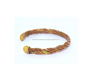 Candid Mfg Co Gold Plated Copper Wire Magnetic Cuff Bracelets Trendy for Cardiovascular Relief Bone Veins Health Party <b>Gift</b> - Product Image 1