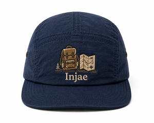 Wholesale Custom Logo Nylon 5 Panel Camper Hat Premium Navy Blue Lightweight Outdoor <b>Hiking</b> <b>Cap</b> Vintage Camping Embroidery Hat - Product Image 1