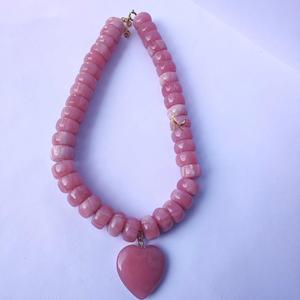 MN EXPORTS <b>Resin</b> Stone Beaded Necklace Other Plated Clasp Fashion Style Unisex Hand-made Heart Shape Wedding Party Occasions - Product Image 6