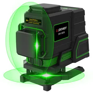 Lazer seviyesi için sndway tripod mini yeşil çapraz 12 hatları kendinden tesviye yüksek hassasiyetli 3d seviyeleri lazer