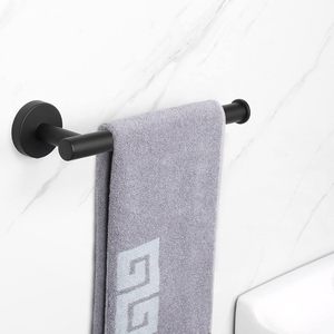 Matte Black Color Wall Mounted Stainless Steel Towel <b>Rod</b> Anti Corrosive Resistant for Bathroom Clothes Available At Lowest Price - Product Image 2