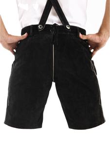 Short homme 2025 dernier modèle personnalisé motif solide noir bavarois LEDhosen Style décontracté Oktoberfest Lederhosen - Product Image 5