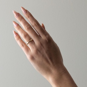 Modern Textured Gold Stackable <b>Ring</b> Unisex Minimalist Wide Polished Band Everyday Wear <b>Stacking</b> Wedding Bands 14K 18K Solid Gold - Product Image 2