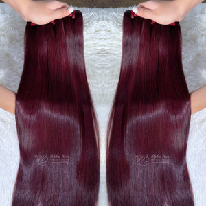 Qualité supérieure Os Droite Bob Perruque Sans Enchevêtrement Chaud D'été Extensions de Cheveux Naturels Vin Couleur Brut HD Dentelle Bundles Cheveux Humains - Product Image 1