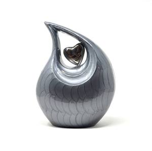 Traditional <b>Aluminum</b> Tear Drop Funeral Keepsake Urn Memorial Ash <b>Container</b> Crafted With Decorative Smooth Matte Finish - Product Image 4