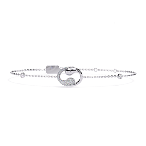 Romantic White Gold Diamond <b>Bracelet</b> With Round Brilliant Cut Natural Diamonds GIA Certified Everyday Wear Women's Jewelry - Product Image 1