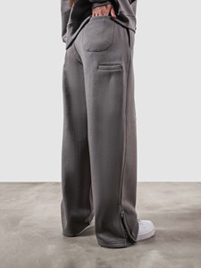 Pantalon de jogging en coton pour homme, personnalisé, en gros, léger, coupe oversize, jambe droite, taille mi-haute, effet usé - Product Image 2