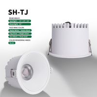 Spot encastré LED multi-tailles et multi-puissances à bord étroit, étanche IP65, anti-éblouissement profond