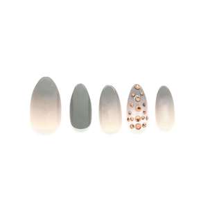 Faux ongles courts en ABS à couverture complète, motif cœur rose décoratif avec autocollants détachables, 24 pièces, style français Ms. Miemie - Product Image 2