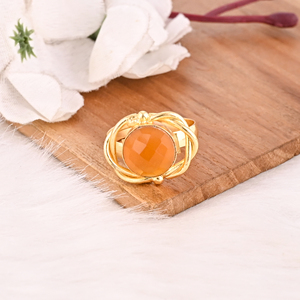 Elegant Hydro Citrine <b>Adjustable</b> <b>Ring</b> Handmade Gemstone Jewelry for Women - Product Image 2