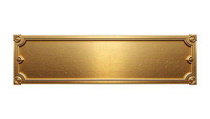 Plaque décorative vintage en métal orné avec bordure en relief, panneau mural doré antique, plaque nominative vierge pour porte, maison, hôtel, bureau - Product Image 5