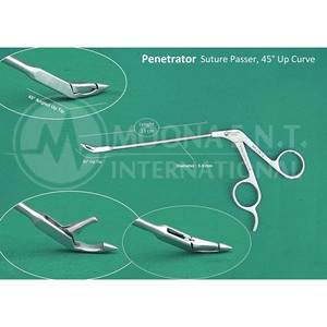 Pince de récupération de sutures pour arthroscopie, 45° °   Pince artroscopique ergonomique à pointe angulaire pour interventions orthopédiques - Product Image 1